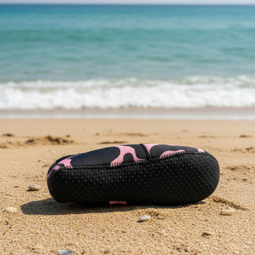 Neoprene Swim Socks: Pink Cowprint